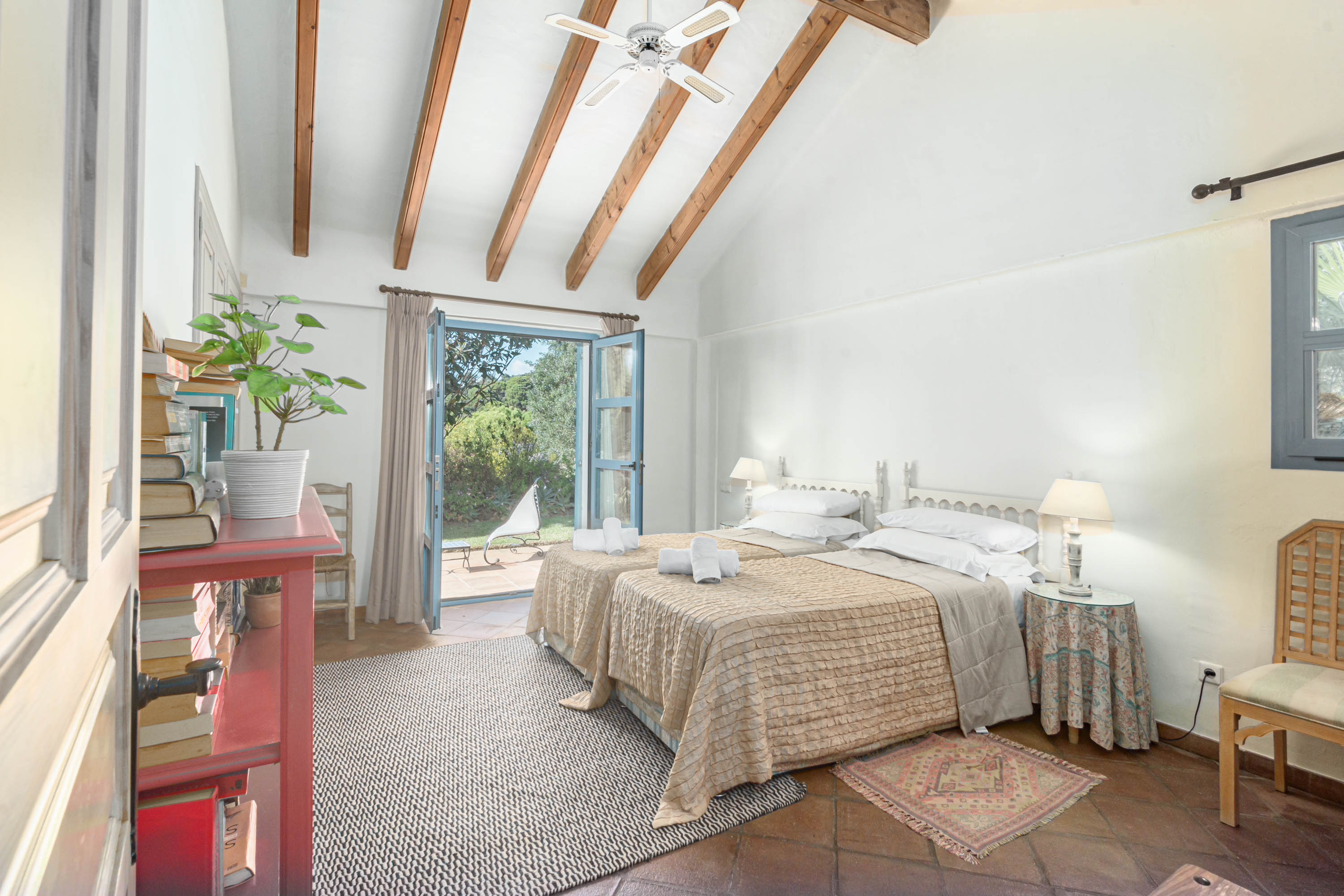 Bedroom 2: twin bedded with garden access
